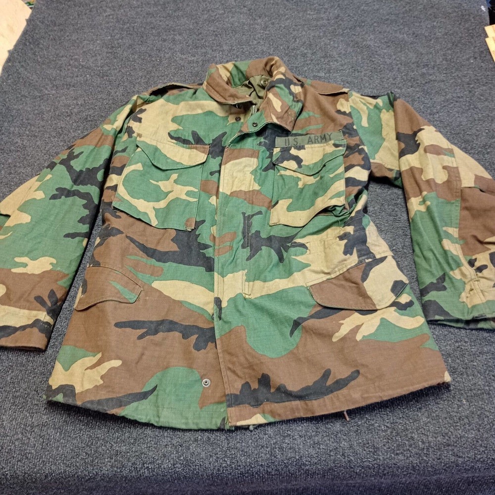 US Army M65 Field Jacket Coat Green Small Reg Military Camo Hooded‎ Lined